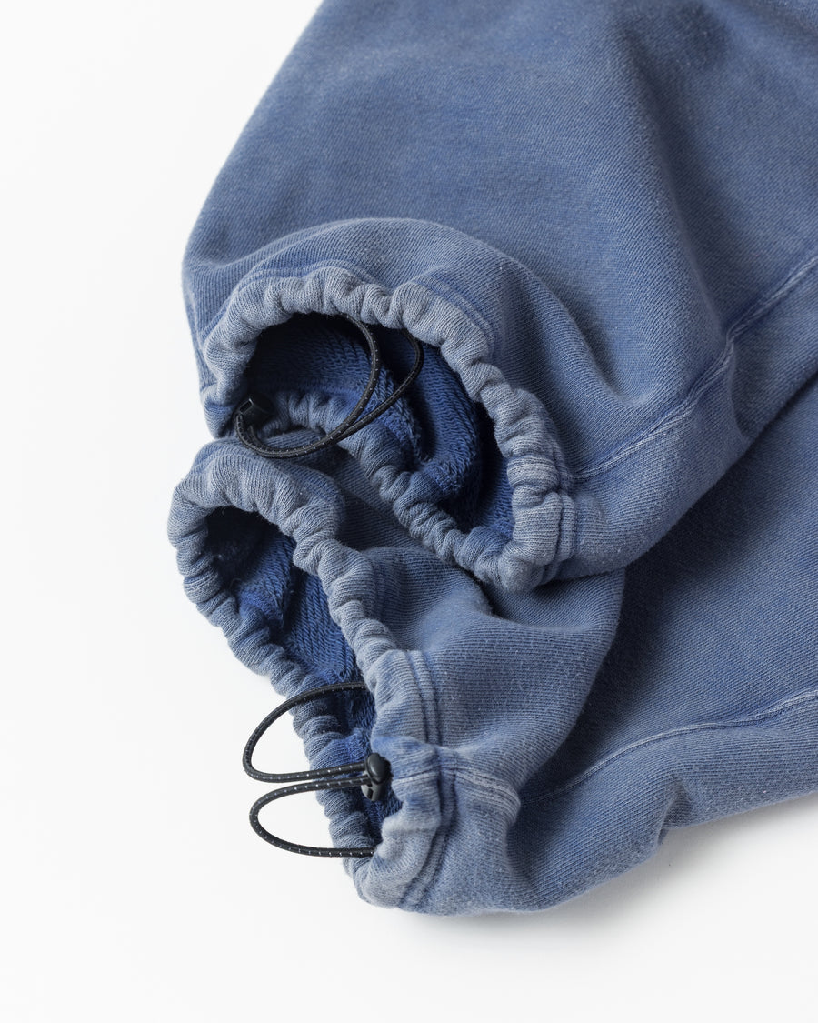 FADED TUCK WIDE SWEAT PANTS BLUE
