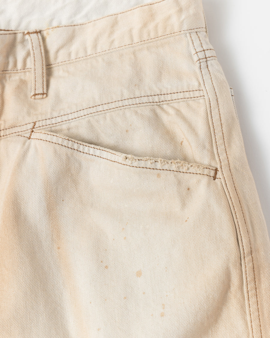ANACHRONORM フロントヨーク デニムショーツ 生成り | 12oz ムラ糸デニム エイジング加工 アタリ ストリート 日本製