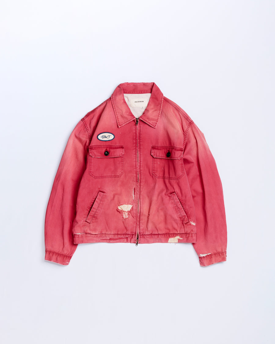 REMAKED TIMEWORN WORK JACKET RED