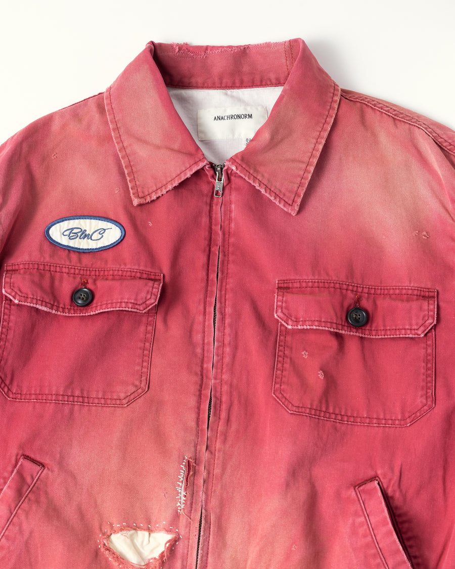 REMAKED TIMEWORN WORK JACKET RED
