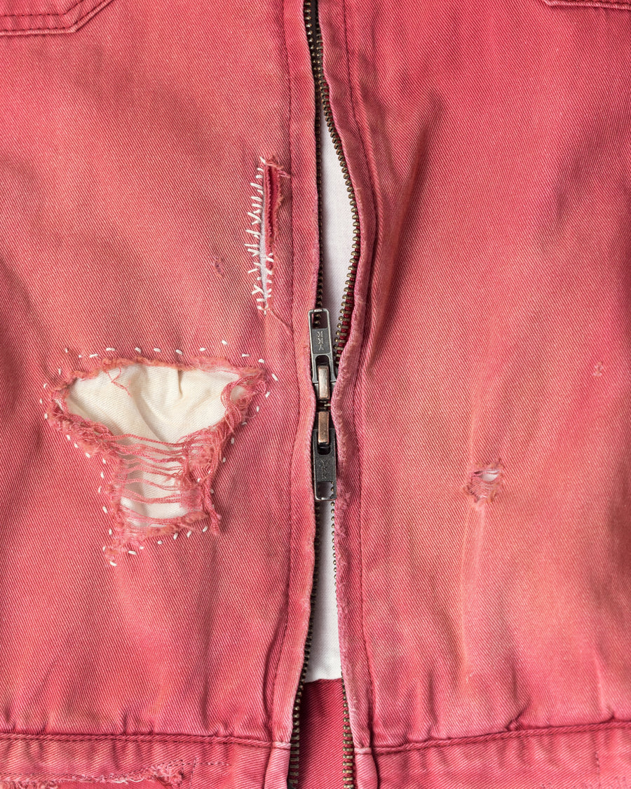 REMAKED TIMEWORN WORK JACKET RED