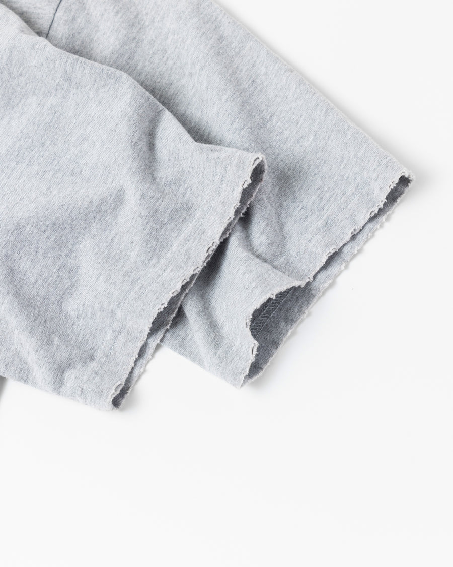 DAMAGED EMB S/S T-S SKY MIX GRAY