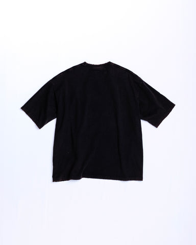 DAMAGED EMB S/S T-S BLACK