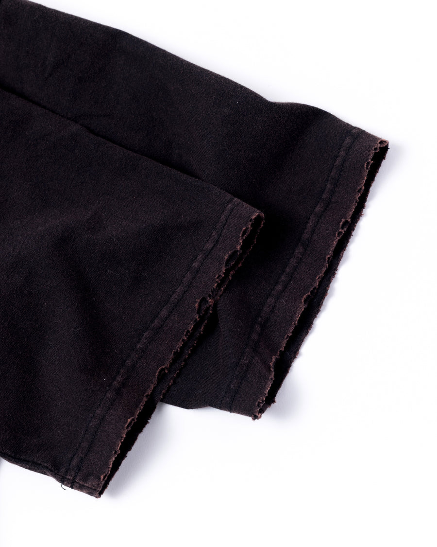 DAMAGED EMB S/S T-S BLACK