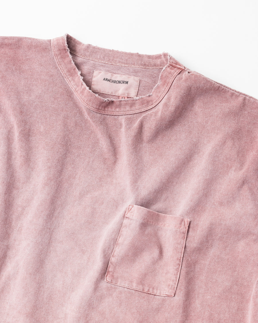 ANACHRONORM ピグメントダイ ポケット 半袖Tシャツ レッド | 特殊顔料染め コットン天竺 オリジナルカラー 日本製