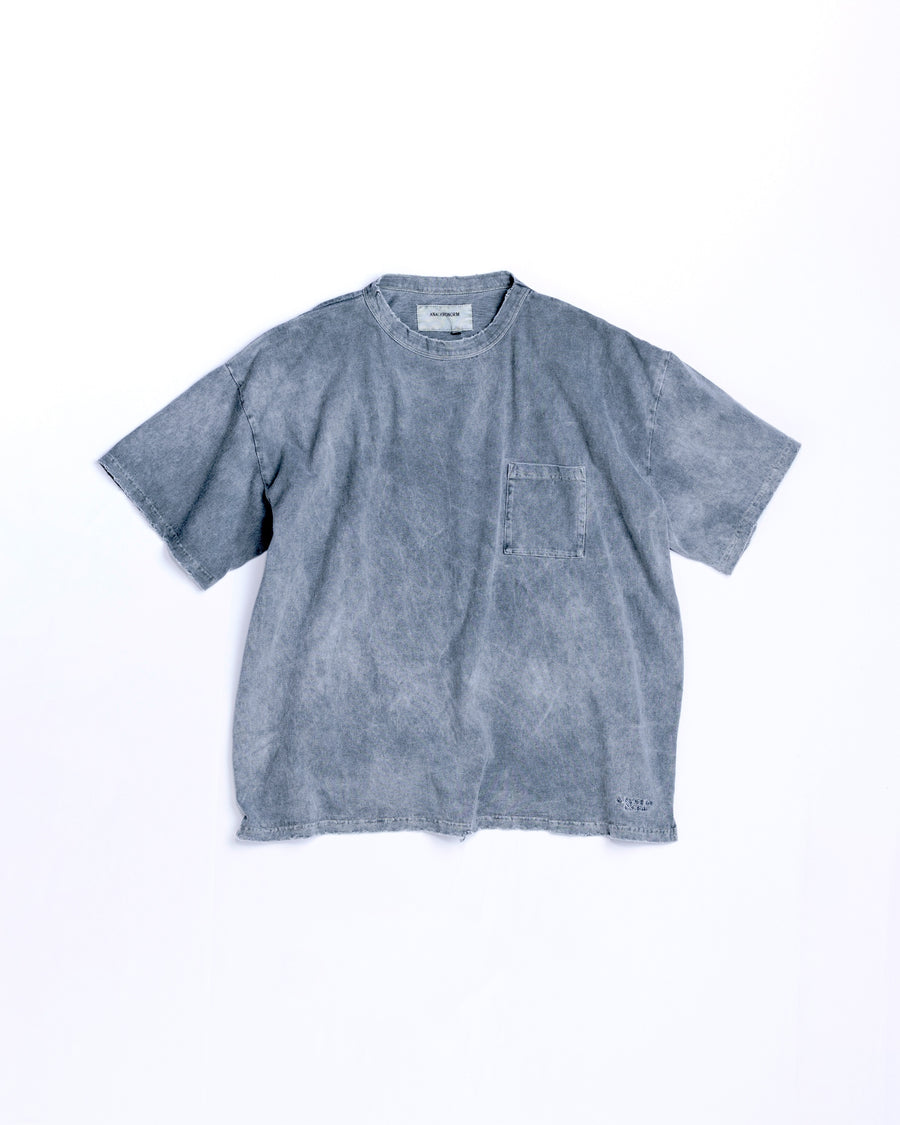 ANACHRONORM ピグメントダイ ポケット 半袖Tシャツ ブラック | 特殊顔料染め コットン天竺 オリジナルカラー 日本製