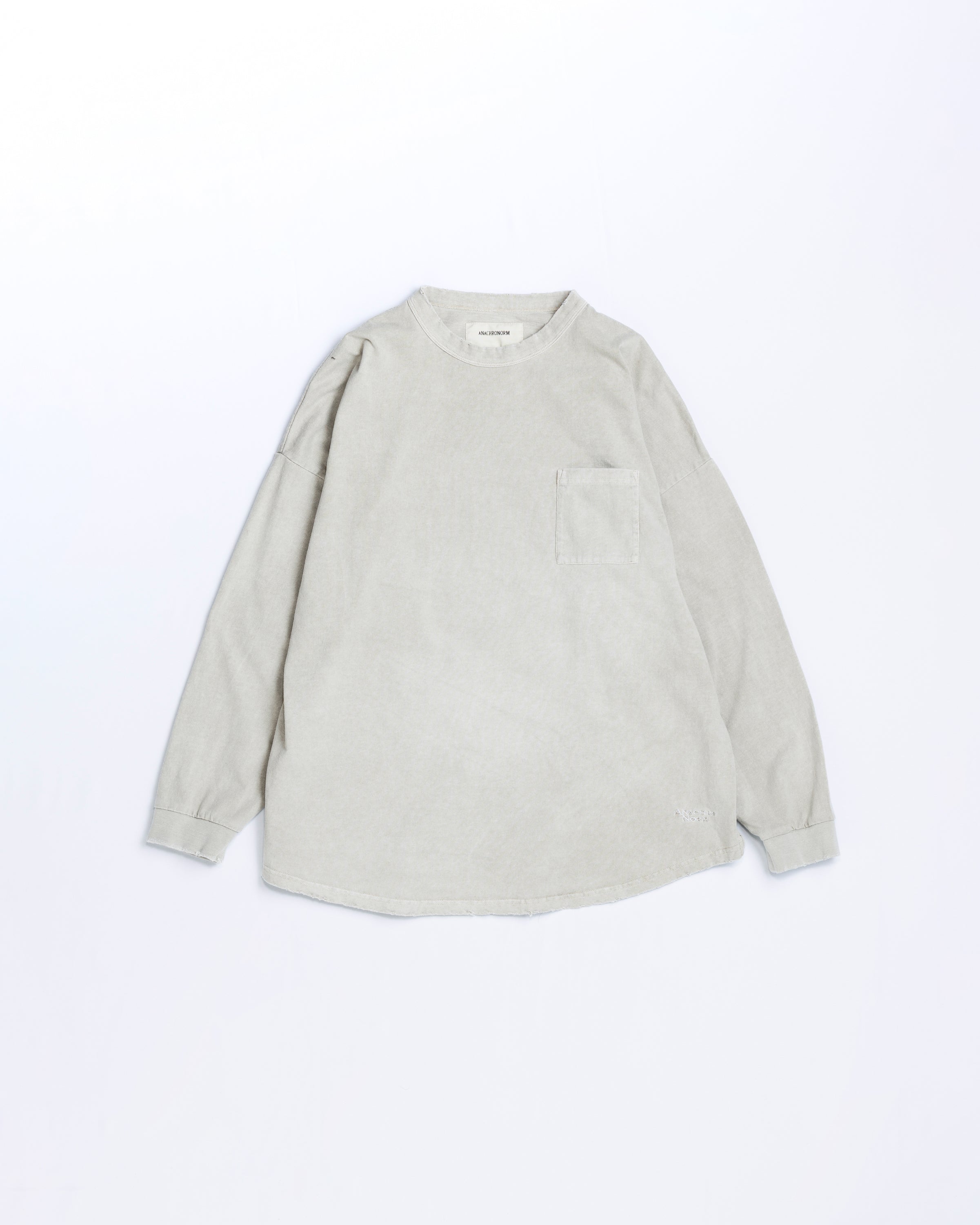 PIGMENT DYED POCKET L/S T-S BEIGE