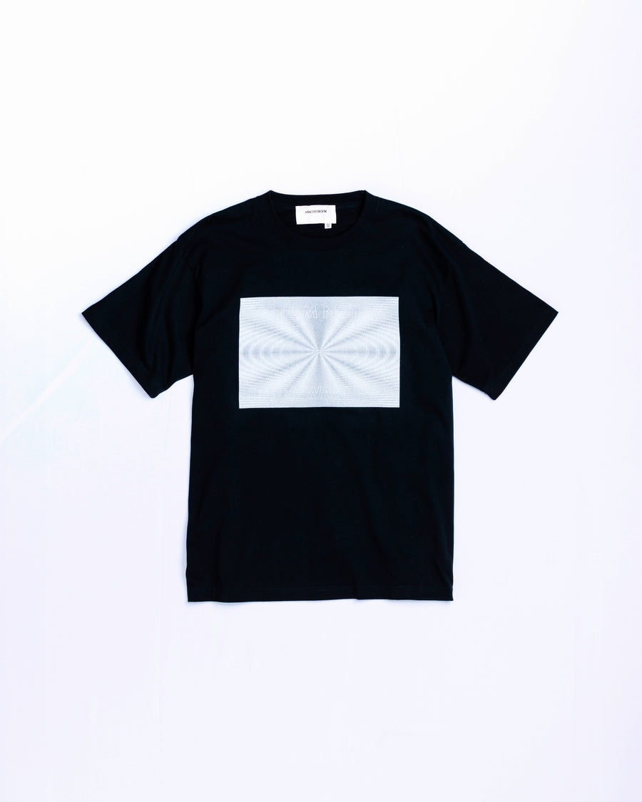 ANACHRONORM ソニックフォーム プリント 半袖Tシャツ ブラック | 90年代 音楽カルチャー 音波 グラフィック コットン100%