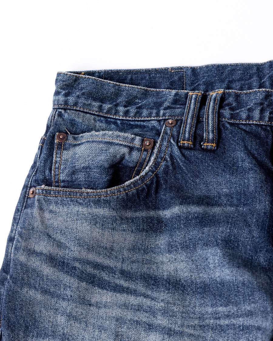 ANACHRONORM エイジング ワイド 5ポケット デニムパンツ インディゴ | 11.5ozデニム エイジング加工 アタリ ワイドシルエット 日本製