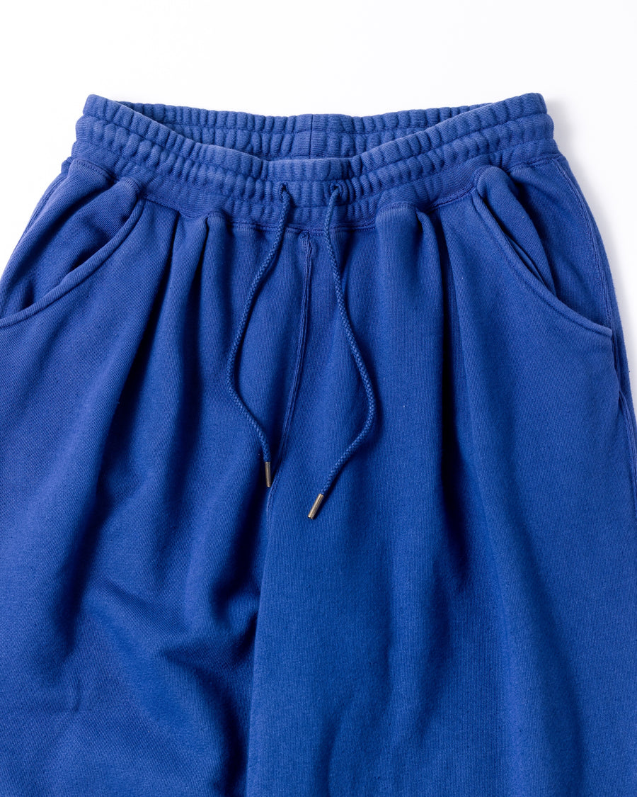 TUCK WIDE SWEAT PANTS BLUE
