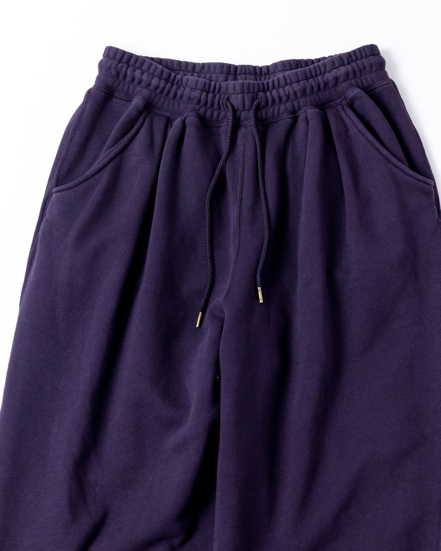 TUCK WIDE SWEAT PANTS BLUE PURPLE