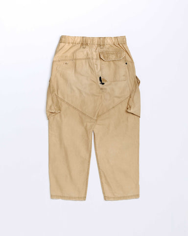 REMAKED HERRINGBONE COMBAT CARGO TROUSERS KHAKI