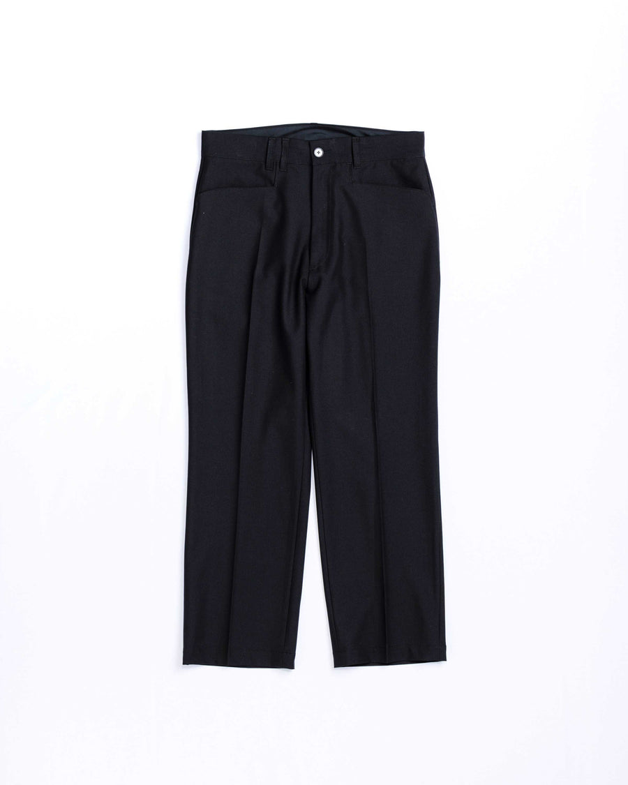 ANACHRONORM センタープレス Lポケット スラックス ブラック | ポリエステルツイル シワになりにくい 年中使える メンズ 日本製