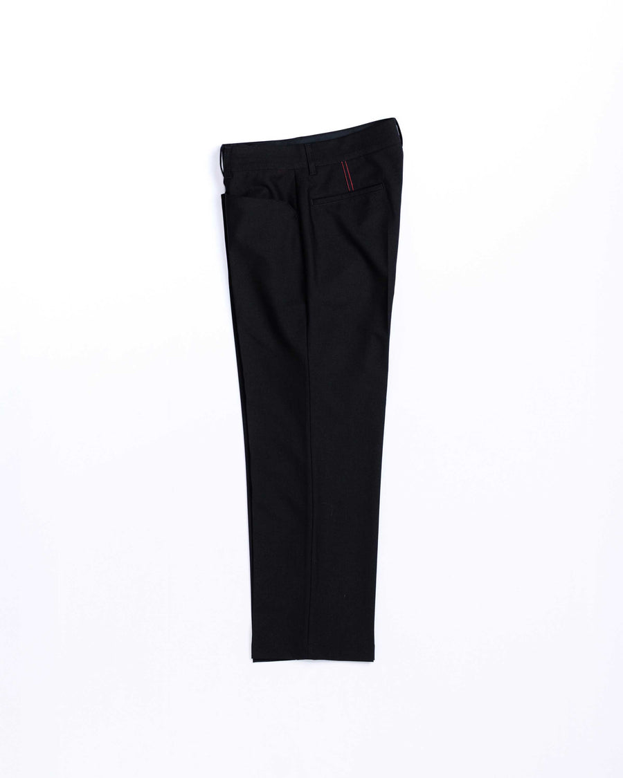 ANACHRONORM センタープレス Lポケット スラックス ブラック | ポリエステルツイル シワになりにくい 年中使える メンズ 日本製