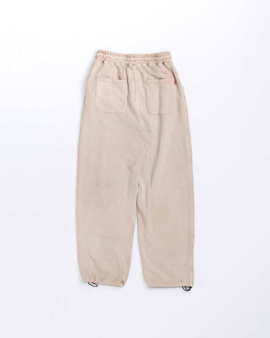 PIGMENT DYED TUCK WIDE SWEAT PANTS BEIGE