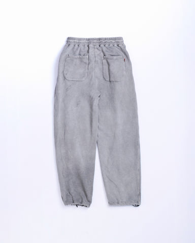 PIGMENT DYED TUCK WIDE SWEAT PANTS BEIGE GRAY
