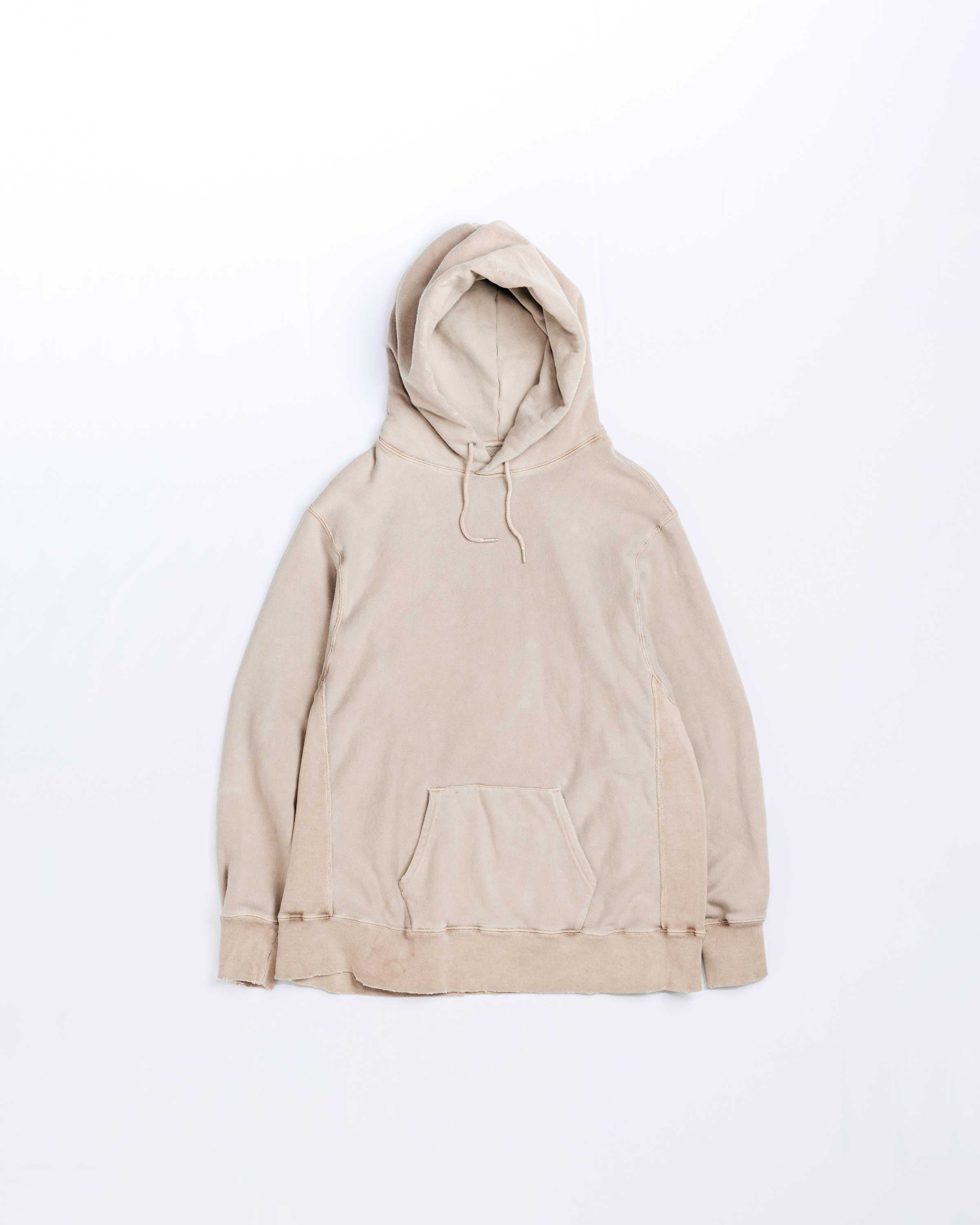 PIGMENT DYED SIDE LIB SWEAT PARKA BEIGE
