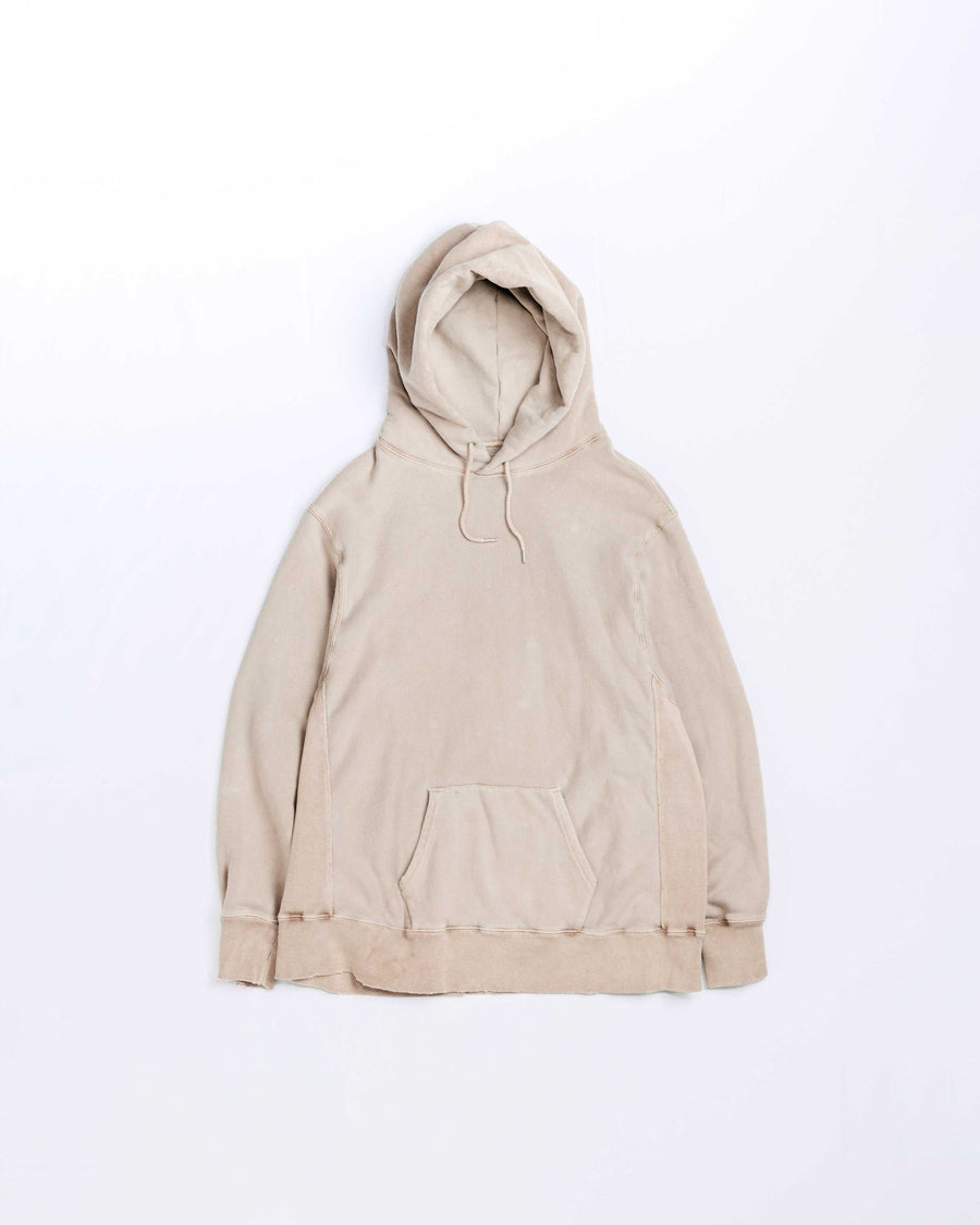 PIGMENT DYED SIDE LIB SWEAT PARKA BEIGE