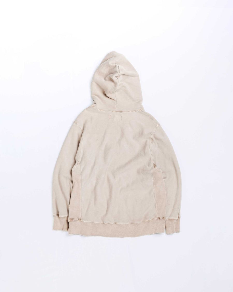 PIGMENT DYED SIDE LIB SWEAT PARKA BEIGE