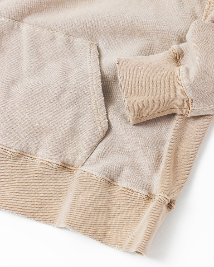 PIGMENT DYED SIDE LIB SWEAT PARKA BEIGE