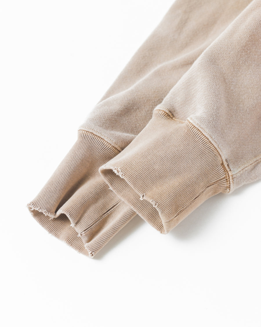 PIGMENT DYED SIDE LIB SWEAT PARKA BEIGE