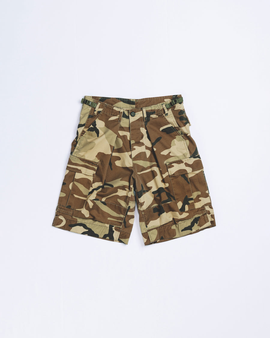 ANACHRONORM フェイデッド BDU カモショーツ ウッドランド | T/Cツイル 米軍BDUリメイク エイジング加工 フロントタック 速乾 日本製