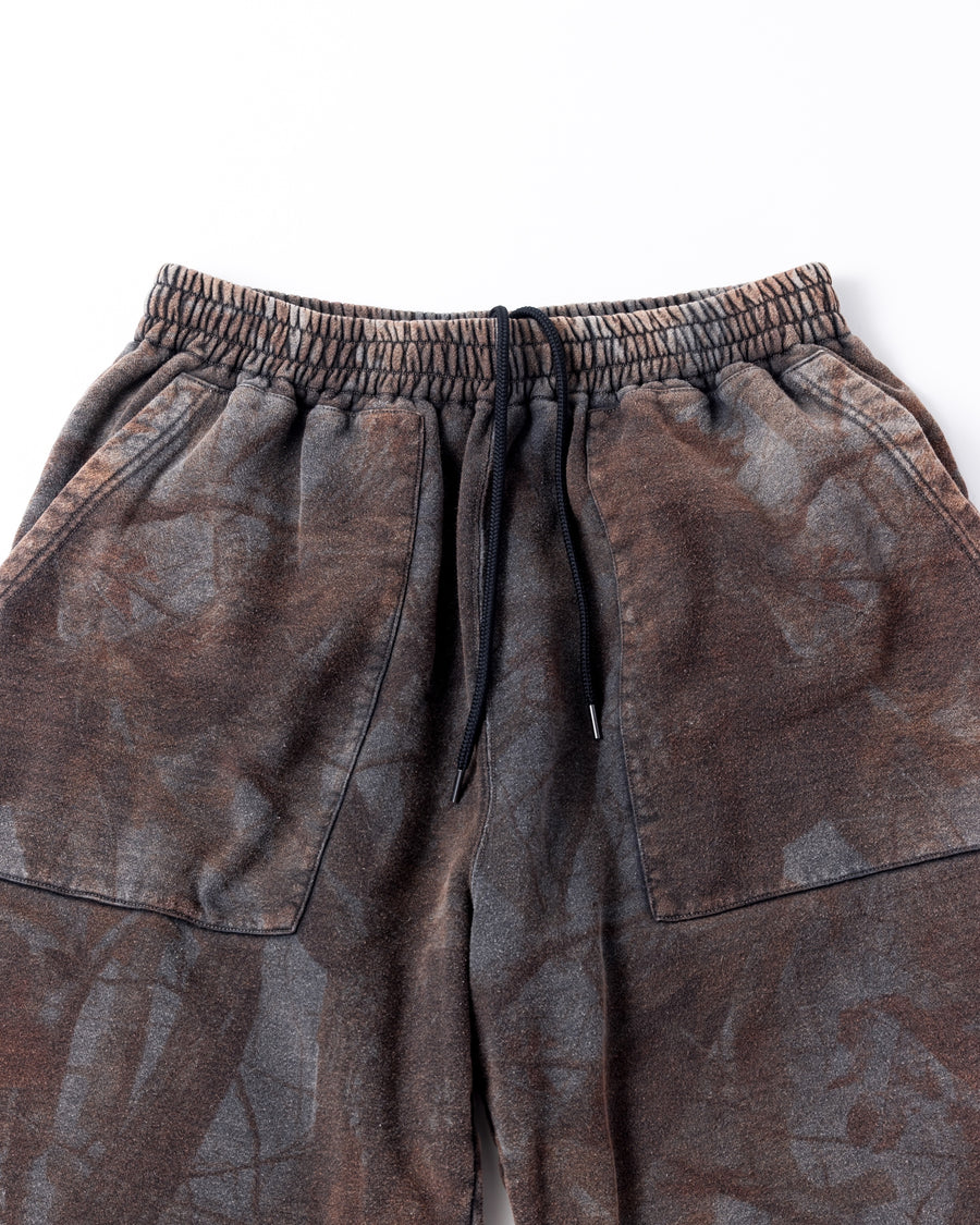 ANACHRONORM 硫化染め リアルツリー スウェットショーツ サルファーブラック | 硫化染め サステナブルブリーチ カモフラージュ柄 コットン100%