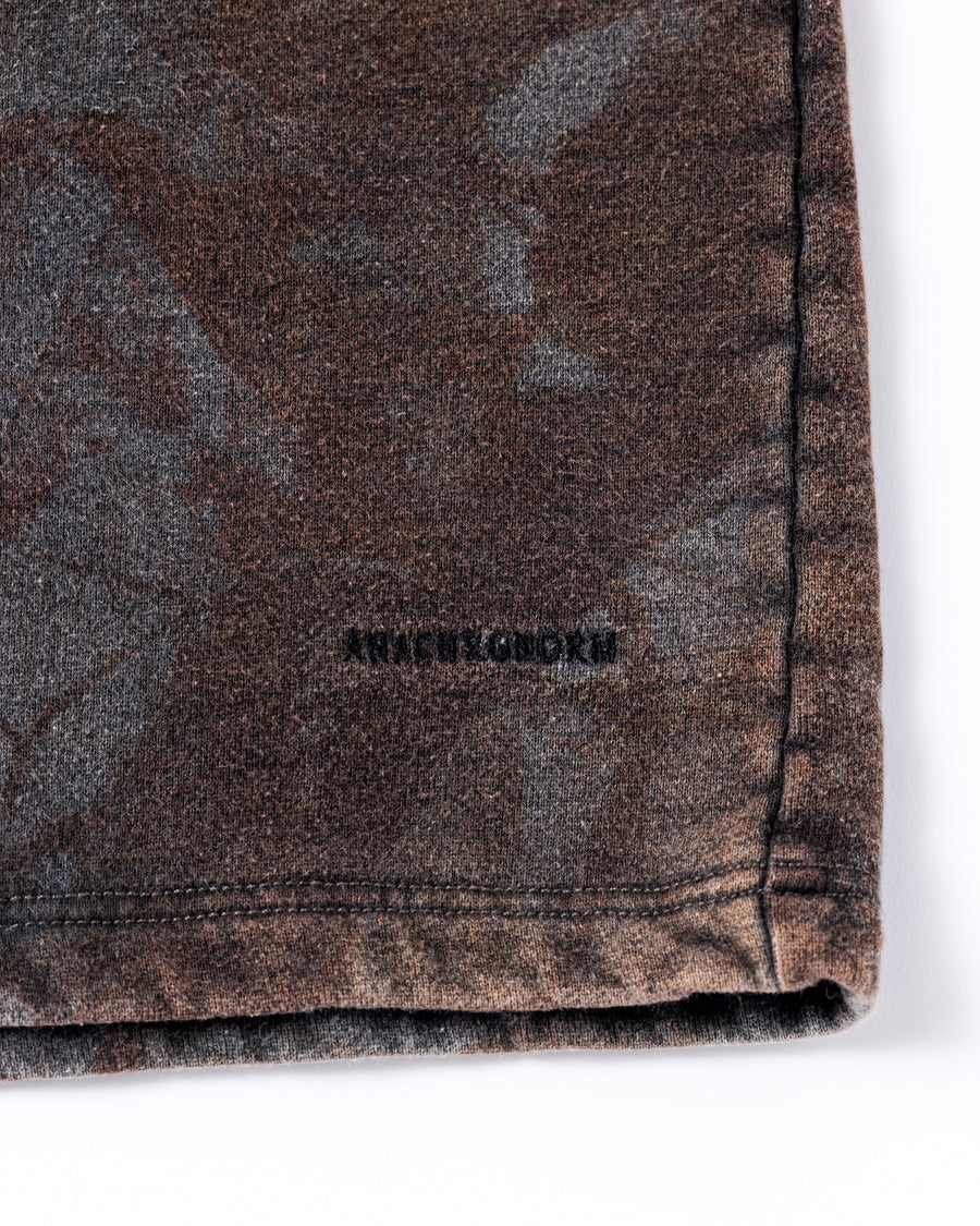 ANACHRONORM 硫化染め リアルツリー スウェットショーツ サルファーブラック | 硫化染め サステナブルブリーチ カモフラージュ柄 コットン100%