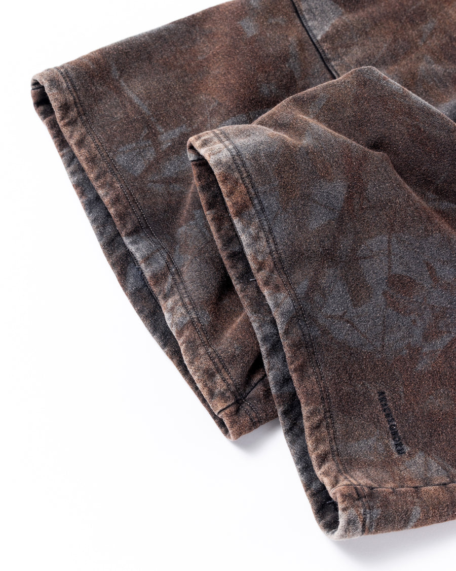 ANACHRONORM 硫化染め リアルツリー スウェットショーツ サルファーブラック | 硫化染め サステナブルブリーチ カモフラージュ柄 コットン100%