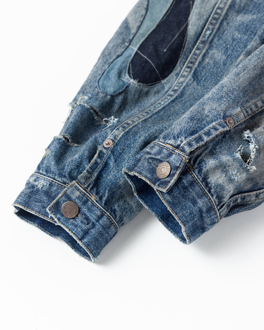 ANACHRONORM リメイク ダブルポケット デニムジャケット インディゴ | 507XX 2ndタイプ 11.5ozデニム ハードダメージ パッチワーク 日本製