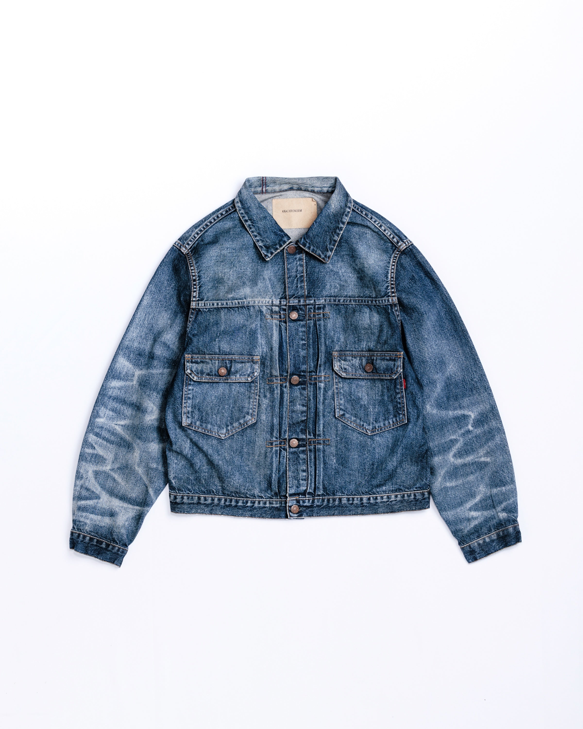 AGING DOUBLE POCKET DENIM JACKET INDIGO
