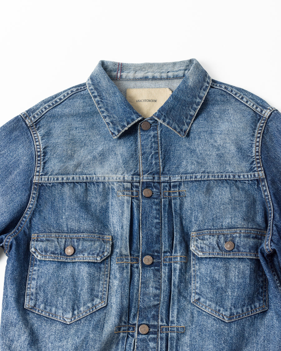 ANACHRONORM エイジング ダブルポケット デニムジャケット インディゴ | 507XX 2ndタイプ 11.5ozデニム エイジング加工 アタリ 日本製