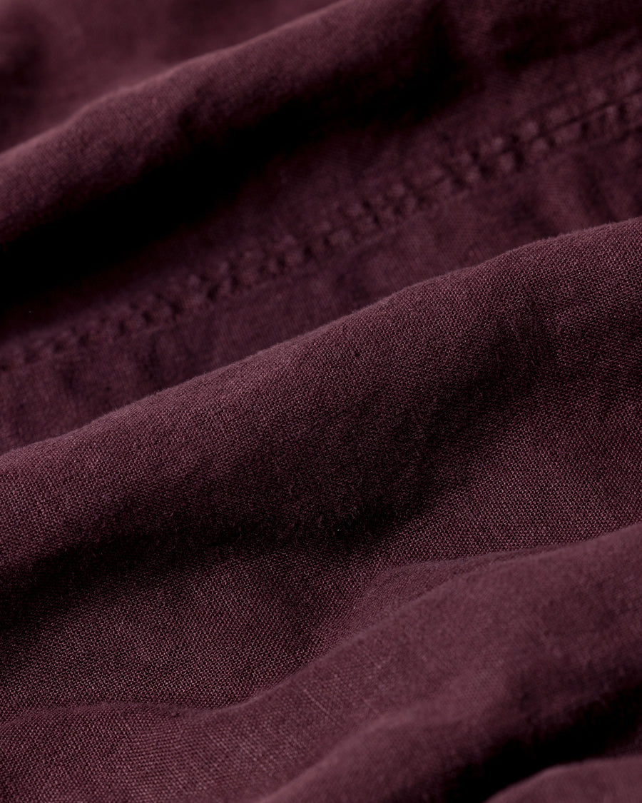 SULFUR DYED LINEN UTILITY JACKET BURGUNDY