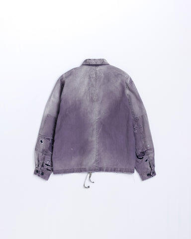 REMAKED HERRINGBONE MILITARY SHIRTS JACKET CHARCOAL