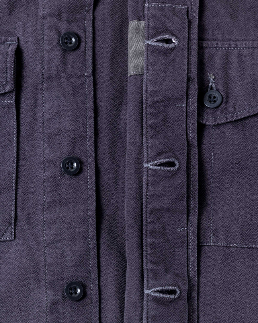 HERRINGBONE MILITARY SHIRTS JACKET CHARCOAL