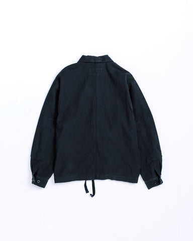 HERRINGBONE MILITARY SHIRTS JACKET BLACK