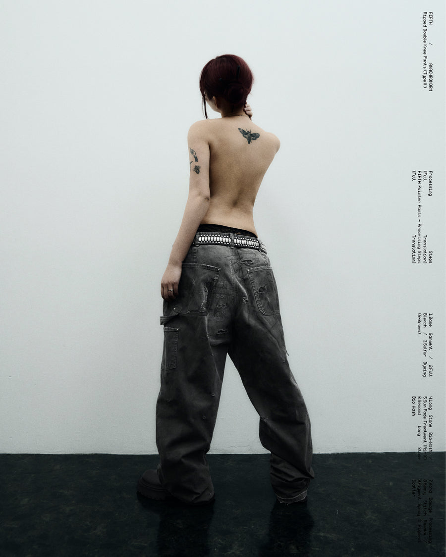 Ripped Double Knee Pants (TypeⅡ) G-Brown – ANACHRONORM