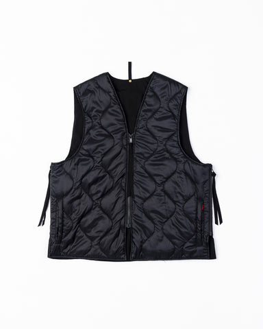 AN258 REVERSIBLE QUILTED VEST BLACK