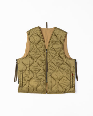 AN258 REVERSIBLE QUILTED VEST KHAKI