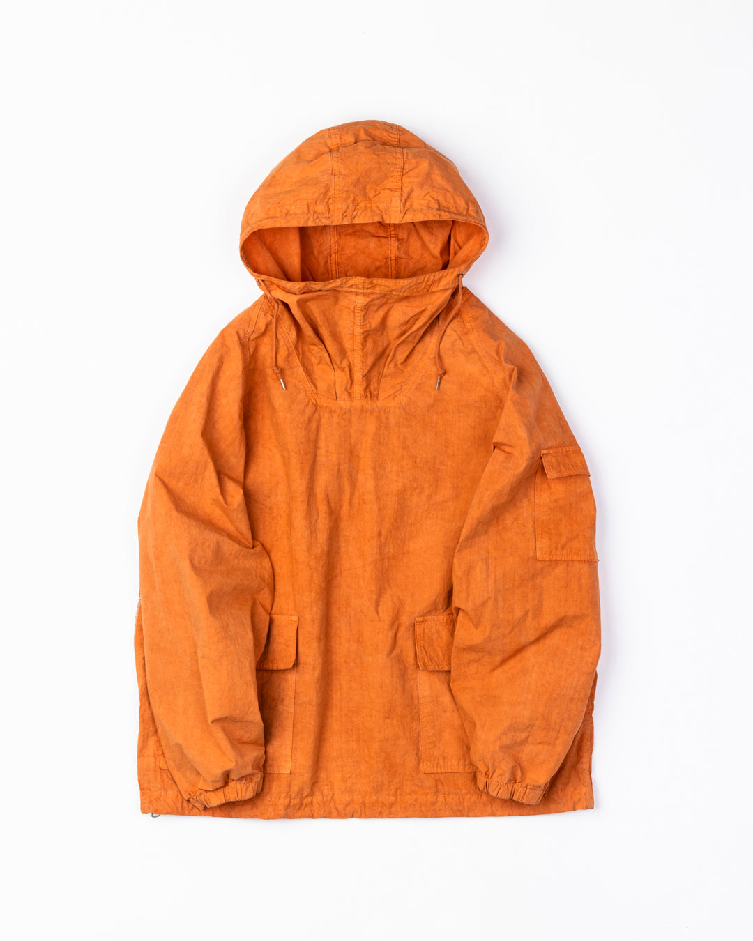 AN252 OVER DYED ANORAK PULLOVER JACKET ORANGE