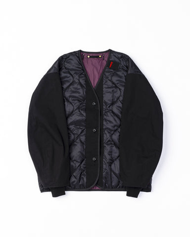AN265 REVERSIBLE QUILTED JACKET BLACK