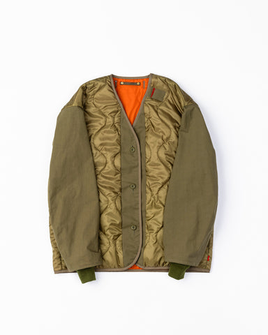 AN265 REVERSIBLE QUILTED JACKET OLIVE