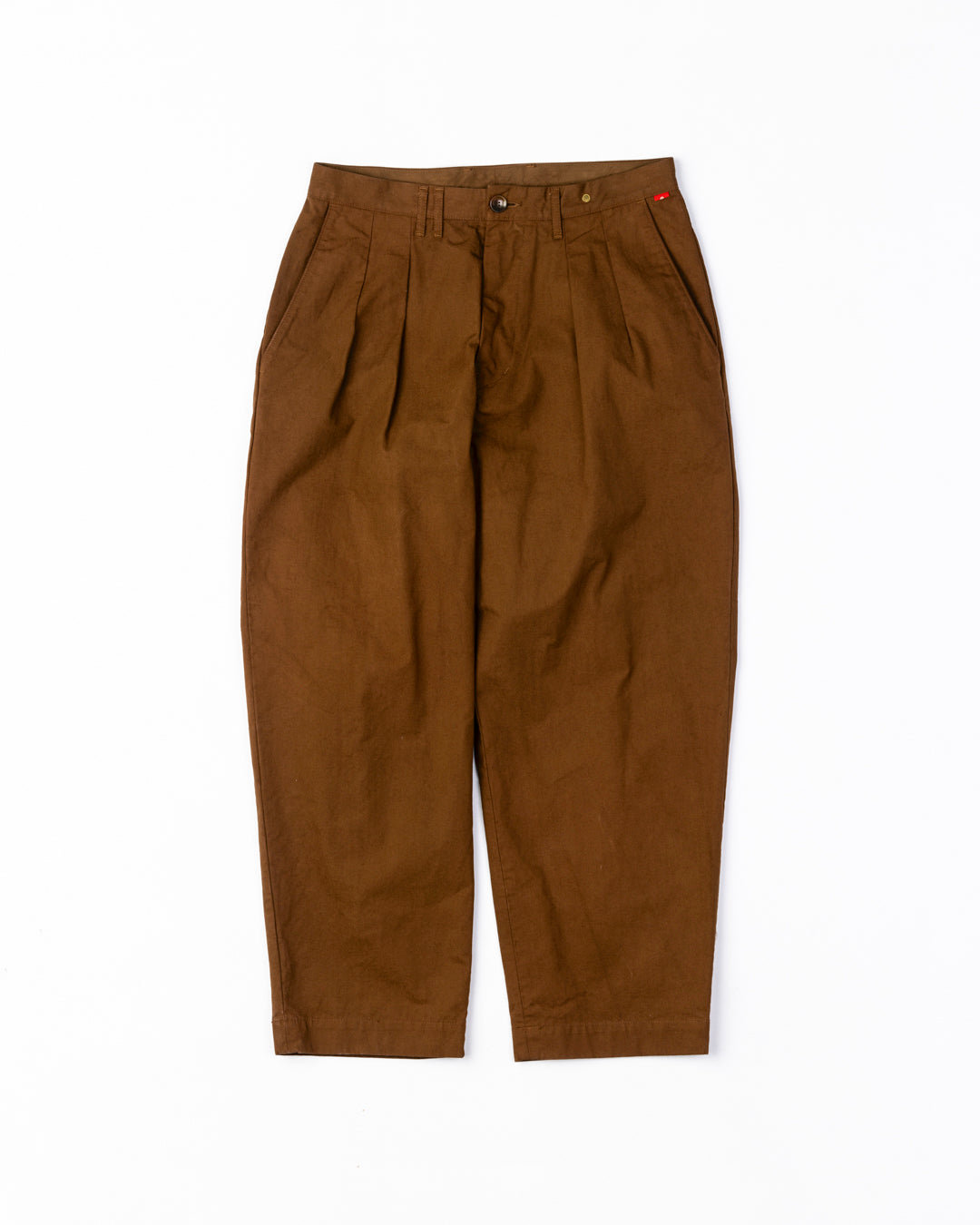 NM-TR04 STANDARD TUCK WIDE TROUSERS BROWN