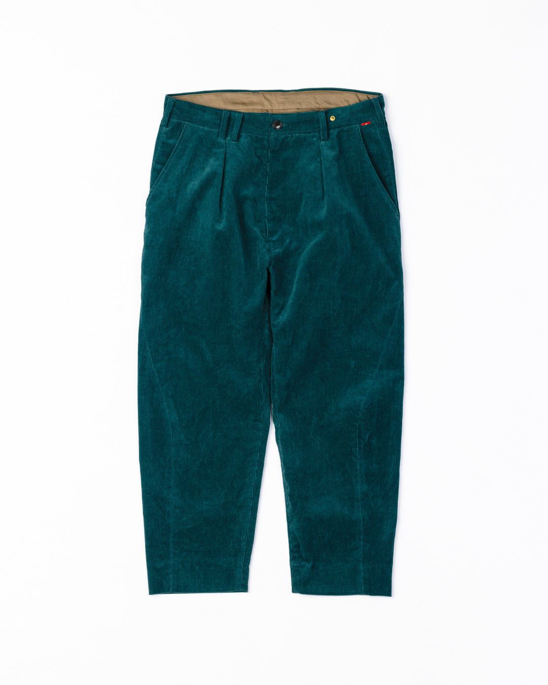 AN255 DRAPING TAPERED TROUSERS BLUE GREEN