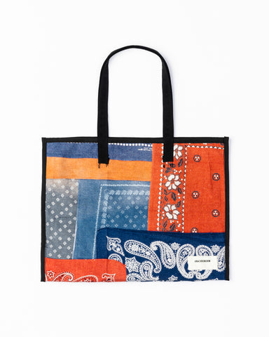 ANCS-002 REVERSIBLE CAMP STEADY TOTE BAG BLACK × MULTI COLOR