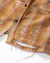 画像をギャラリービューアに読み込む, AN248 HEAVY TWILL DAMAGED SHIRTS JACKET RED×BEIGE

