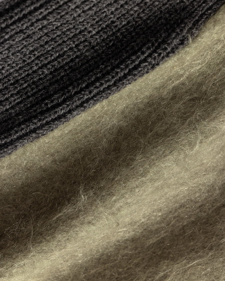 AN257 MOHAIR COMBINATION CARDIGAN CHARCOAL