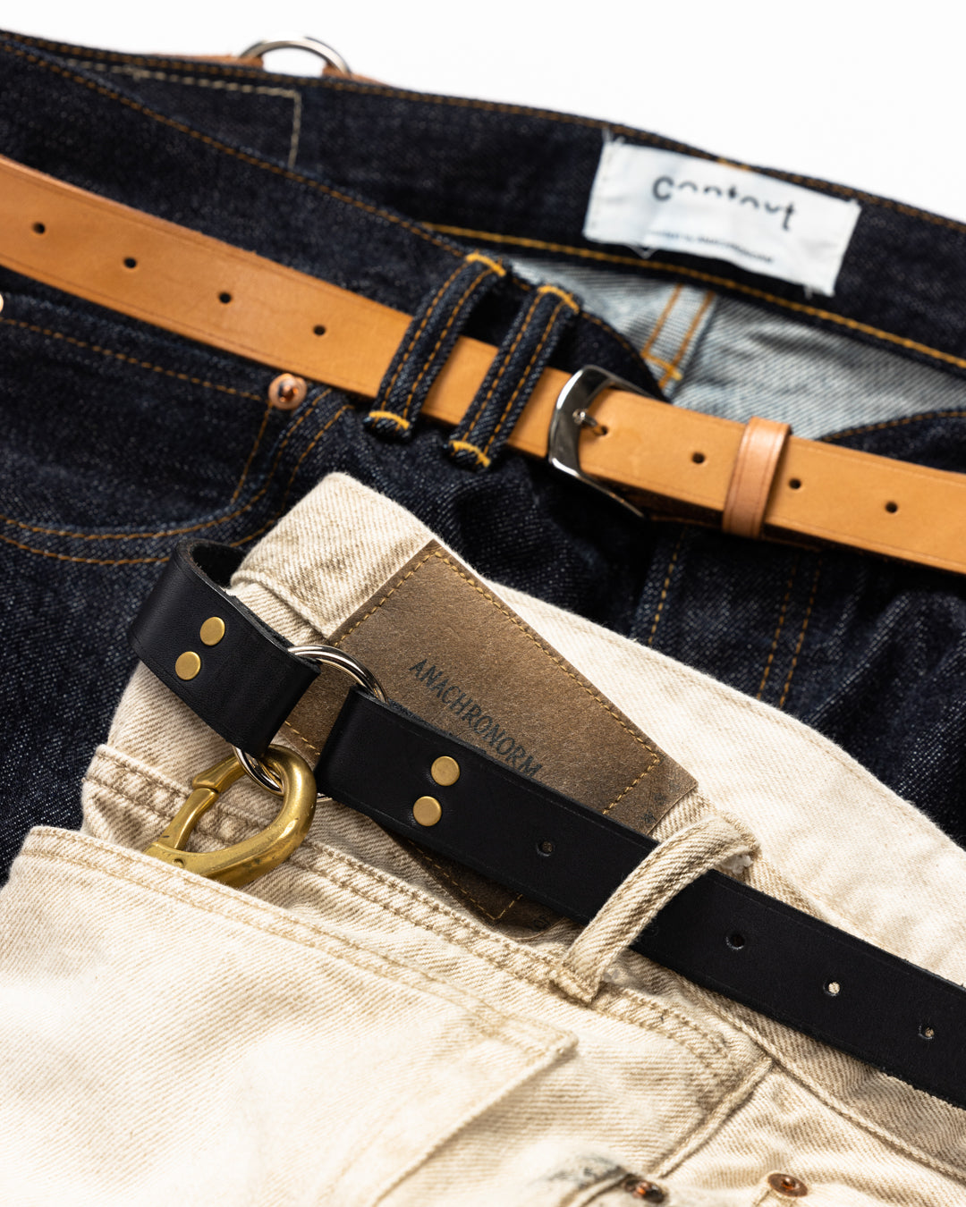 ANBB039 PINBUCKLE RING LEATHER BELT NATURAL – ANACHRONORM
