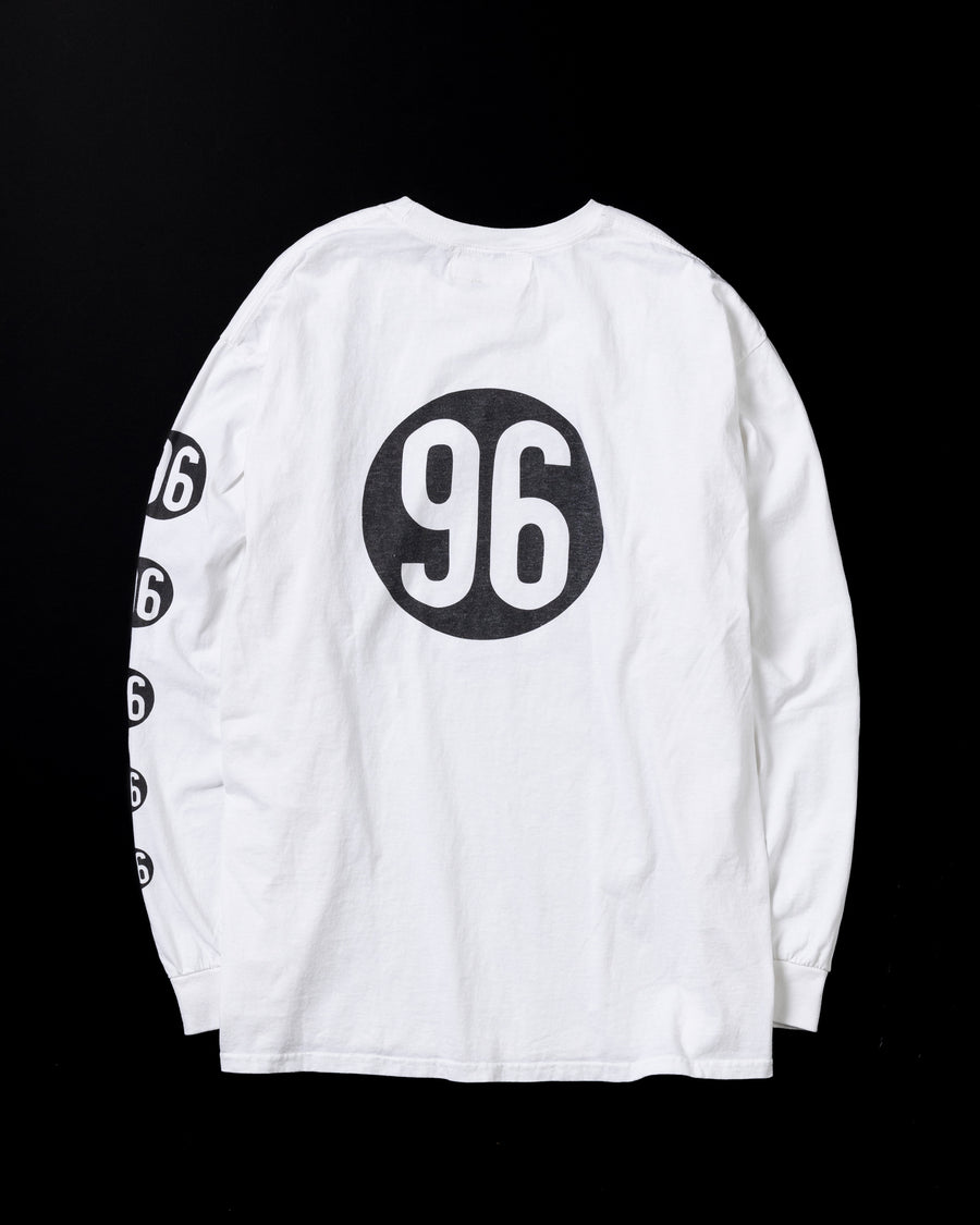 ANACHRONORM ナンバー"96" ロングスリーブTシャツ ホワイト | GILDAN 6.0oz オープンエンド糸 ワンウォッシュ 90sスケートブランド ロゴモチーフ