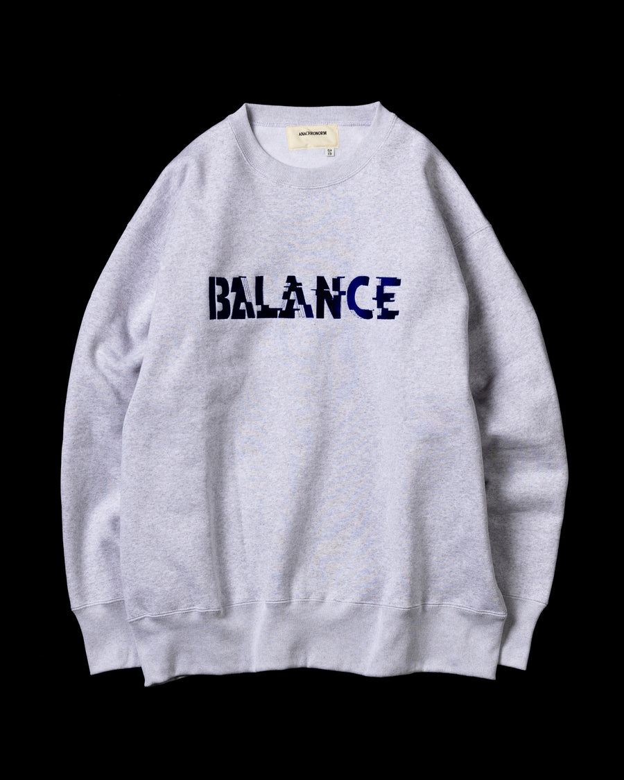 AN300 GLITCH EMBROIDERY SWEAT WHITE GRAY